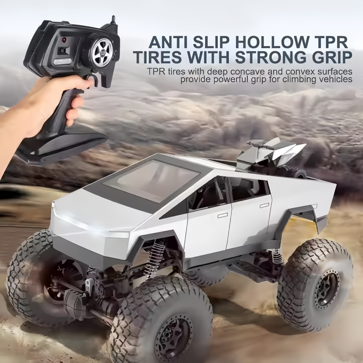 RC Cybertruck Monster (1:8) with Independent Suspension System, High Torque Motors,  Rock Climbing Capability, and Bonus Quad Bike
