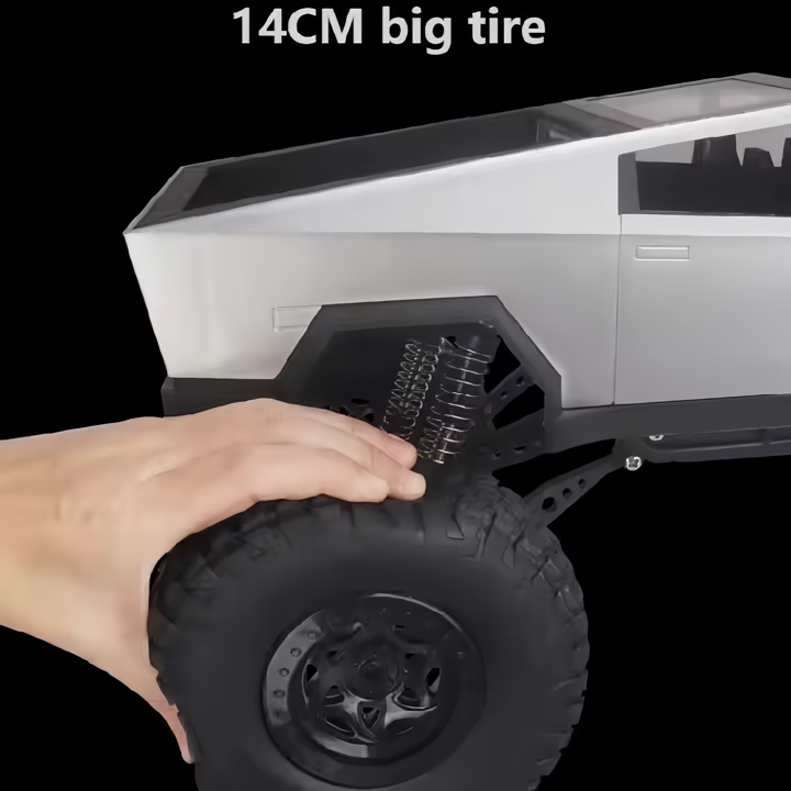 RC Cybertruck Monster (1:8) with Independent Suspension System, High Torque Motors,  Rock Climbing Capability, and Bonus Quad Bike